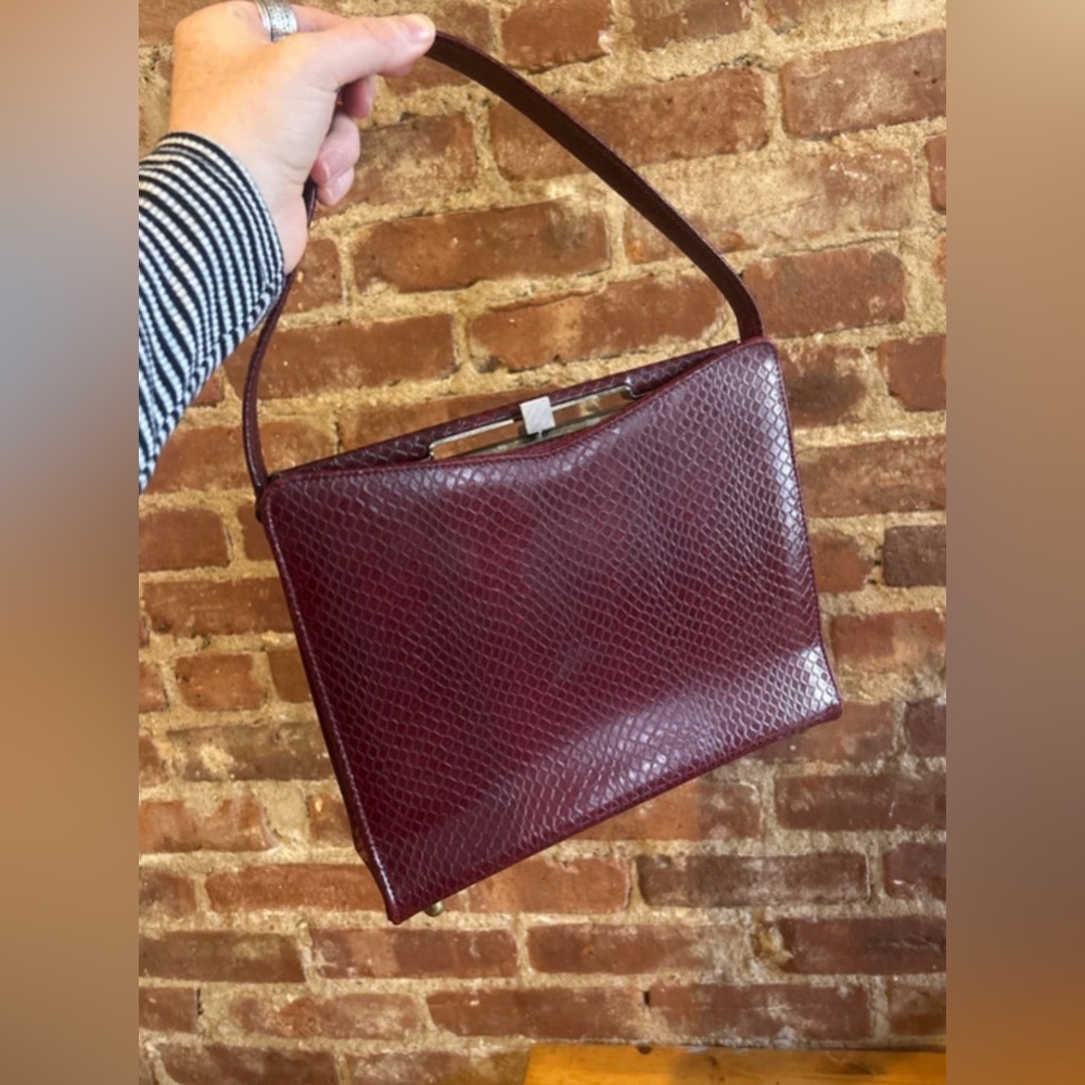 Vintage A Life Stride burgundy leather handbag